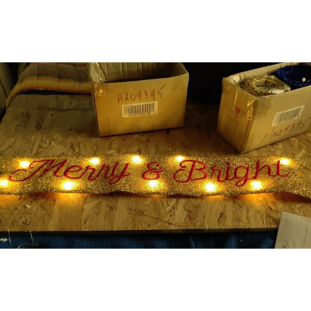 LED Merry & Bright Ribbon - Picture 2 of 5
